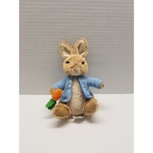 GUND Peter Rabbit Plush Beatrix Potter 8" Stuffed Bunny Toy Blue Coat Carrot